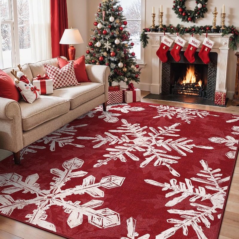 Christmas Style Rectangle Rug  - Printing On Commercial recension och pris