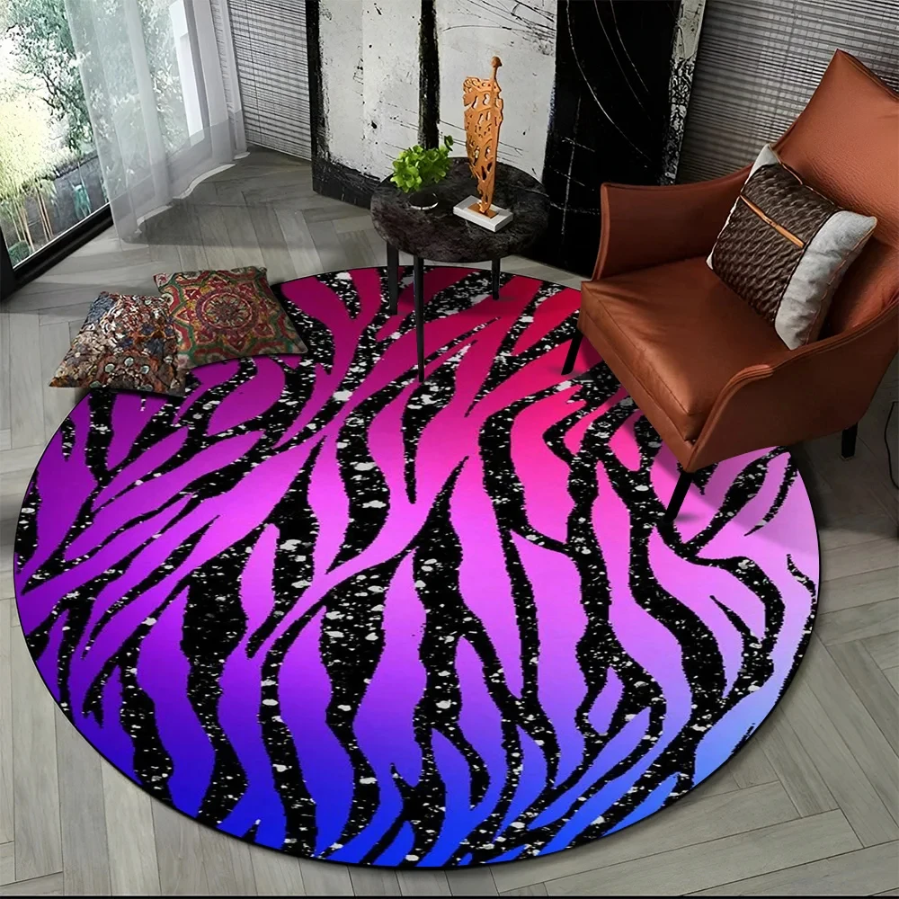 Pink Zebra Stripe Print Round  - Commercial Printing Format recension och pris