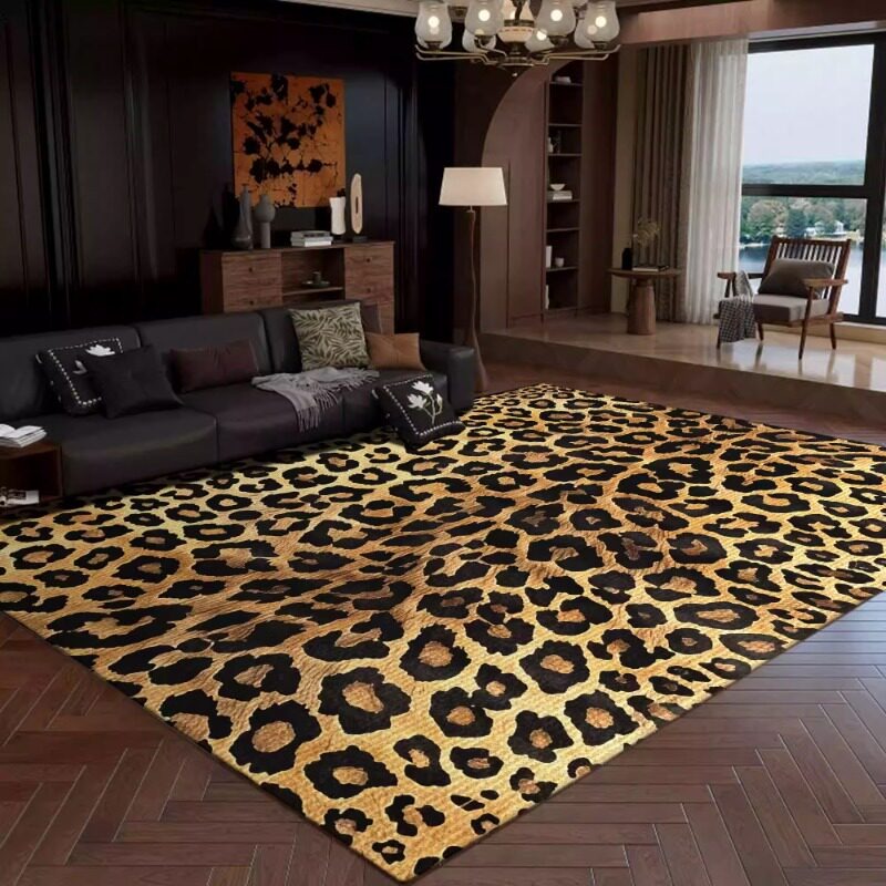 Retro Leopard Print Living Roo - Printing On Commercial recension och pris