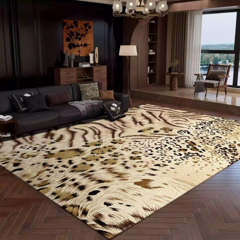 Retro Leopard Print Living Roo - Printing On Commercial recension och pris