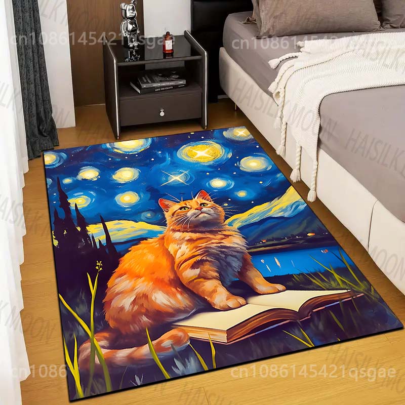 1PC Cat sitting on book under  - Printing On Commercial recension och pris