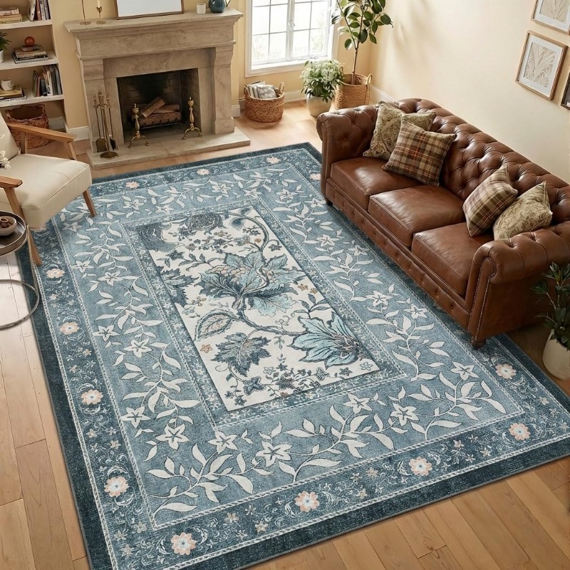 Retro Plant Print Carpet for L - Printing On Commercial recension och pris