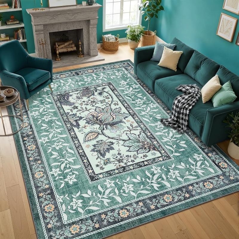 Retro Plant Print Carpet for L - Printing On Commercial recension och pris